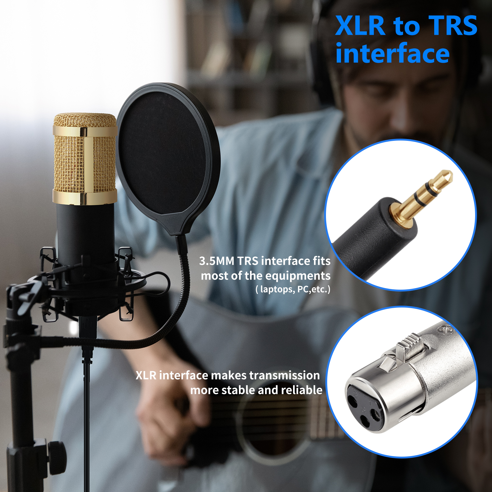 Topiky Stereo Condensatormicrofoon - Opnamemic Met 3.5mm Vergulde Stekker Voor PC En Camera