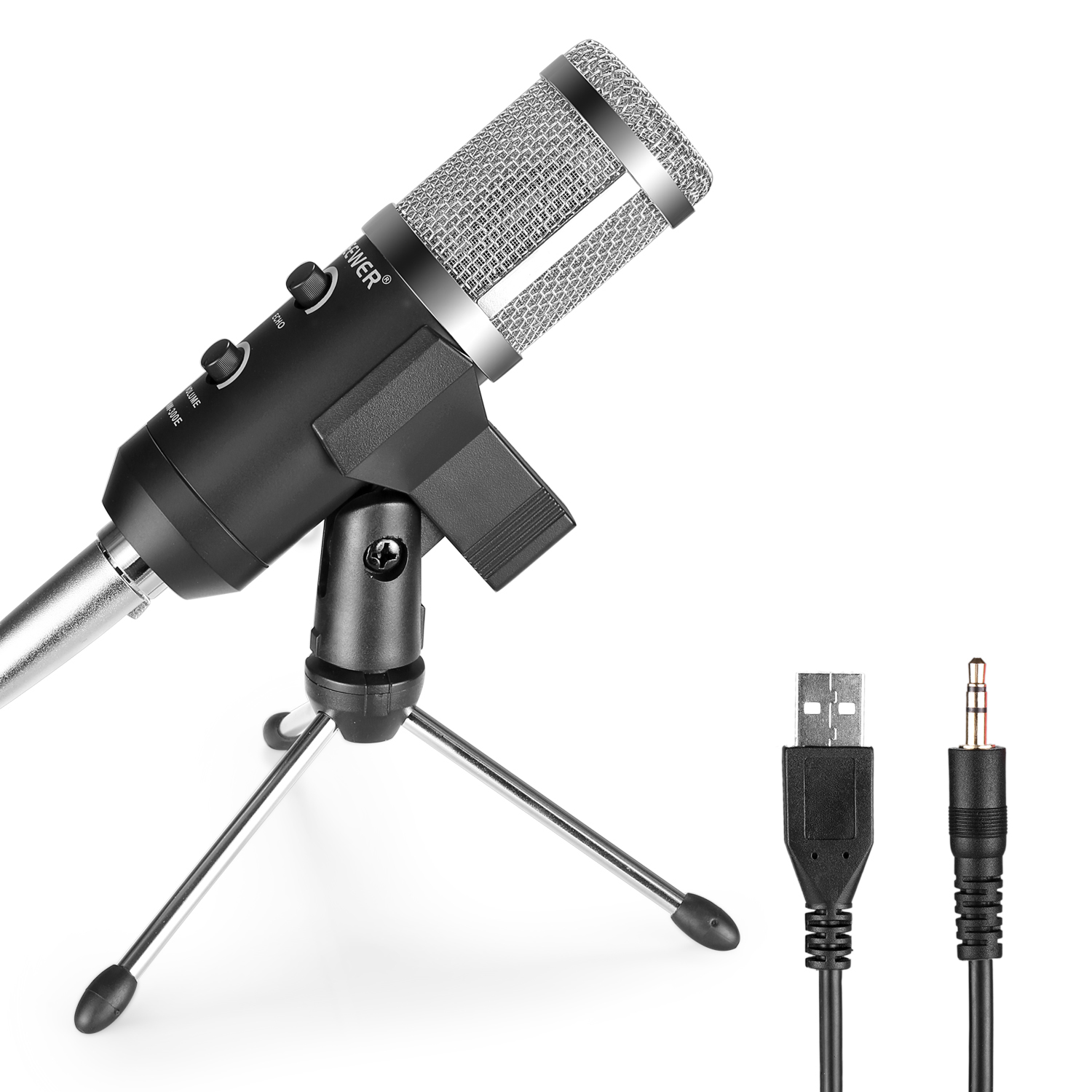 Neewer Black NW-300E USB Condenser Microphone with Desktop Tripod Stand ...