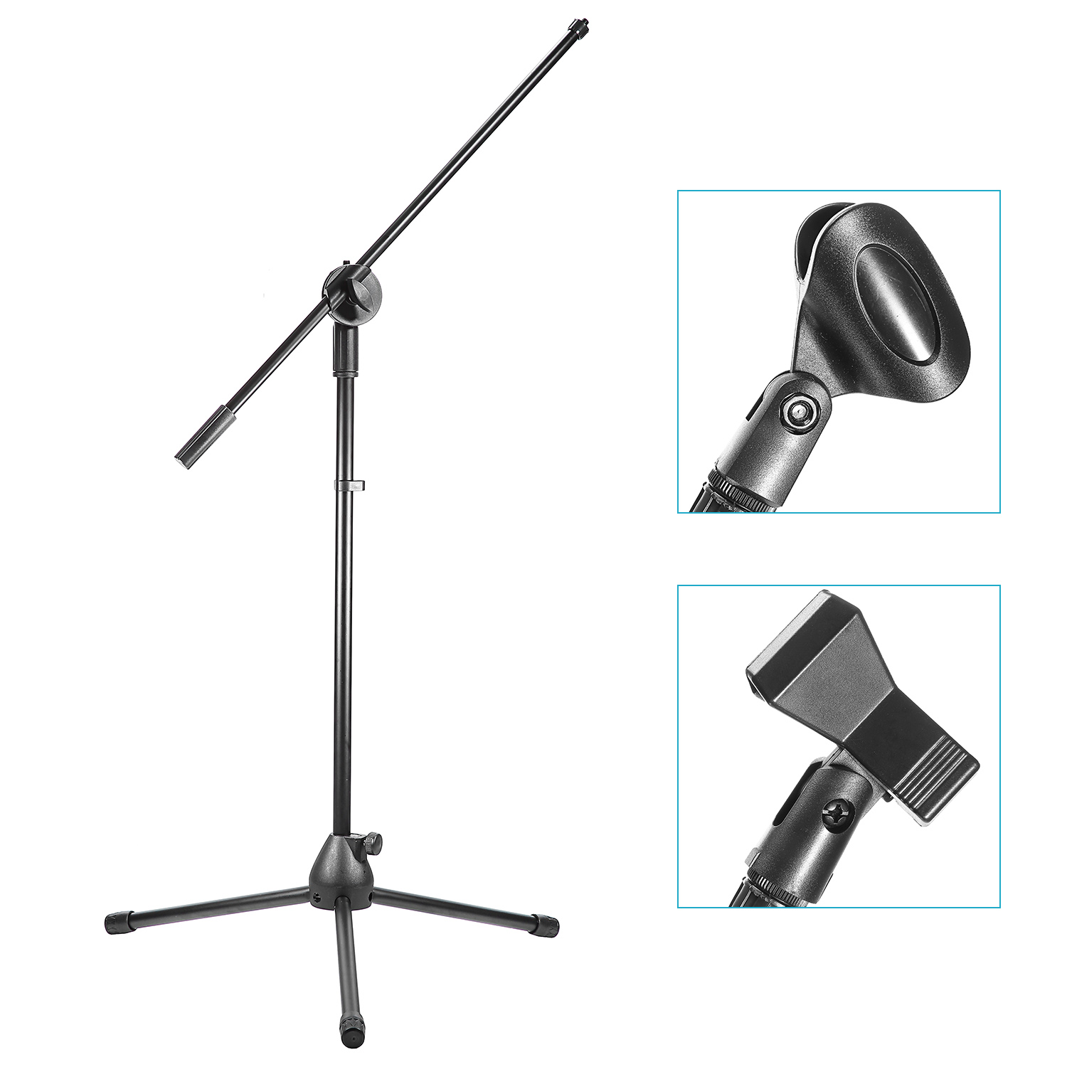 Neewer Dual Mic Clip Universal Tripod Boom Microphone Floor Stand ND#17 ...