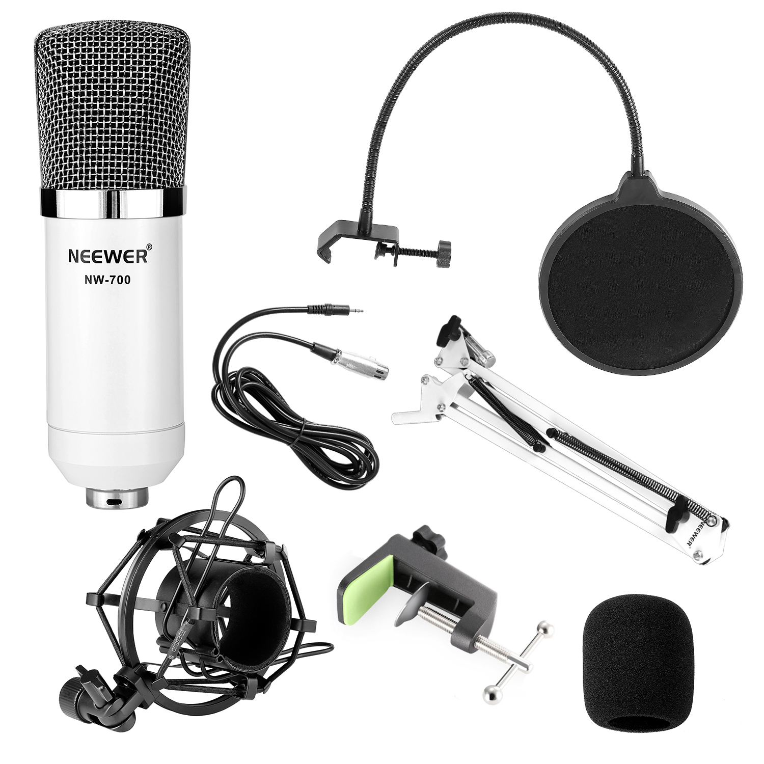 Neewer Nw White Professional Condenser Microphone Kit