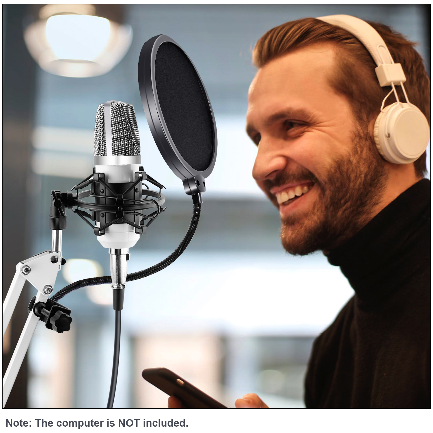 Neewer NW700 White Professional Condenser Microphone Kit 699618405750