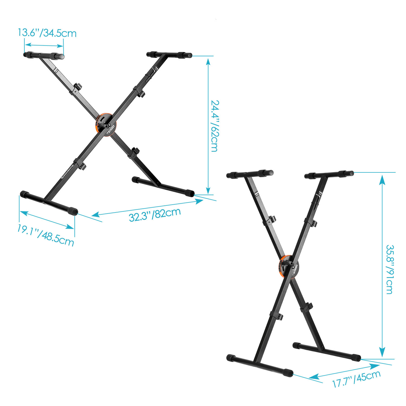 Neewer XStyle Heavy Duty Folding Keyboard Stand，24.4"35.8" Height