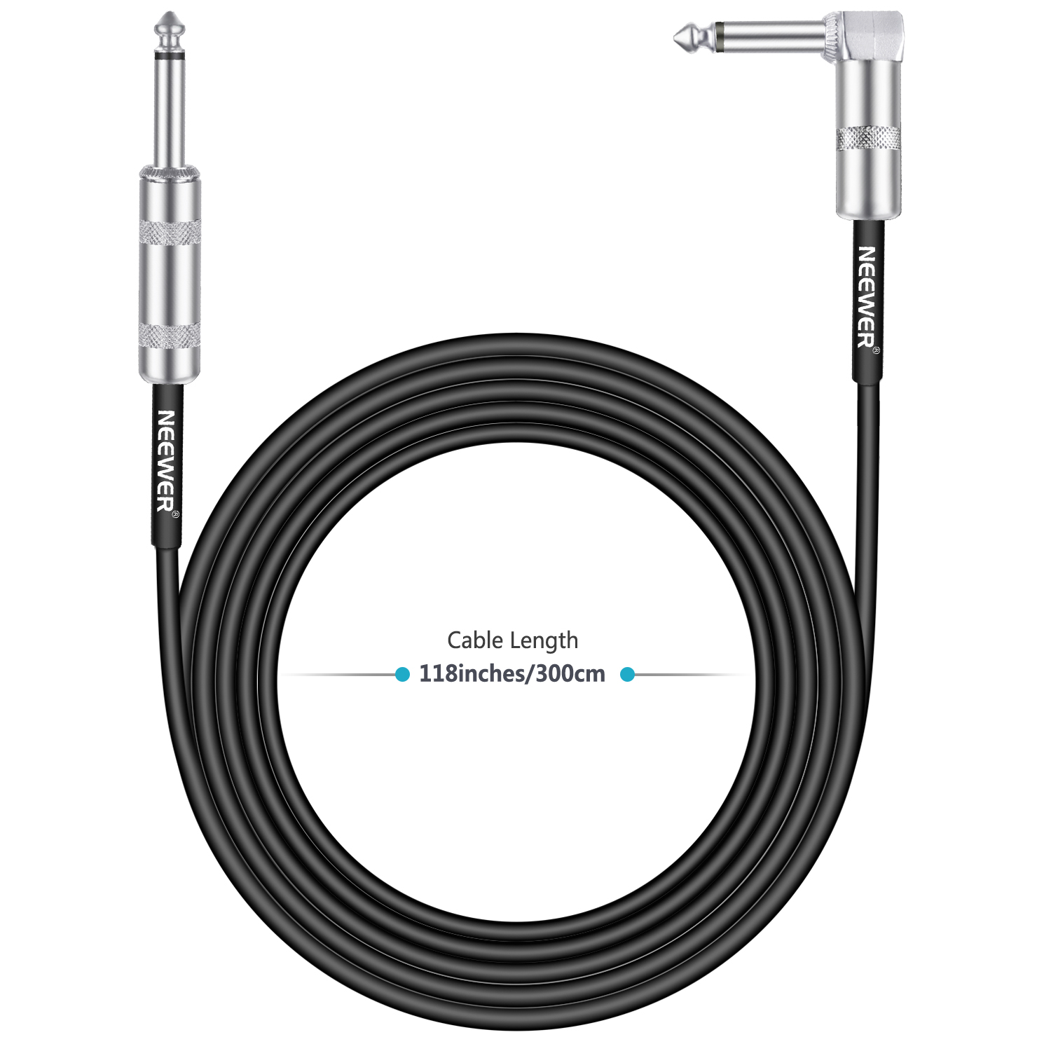 Neewer 10ft/3M Guitar Cable Wire with Standard 1/4" Straight to Right