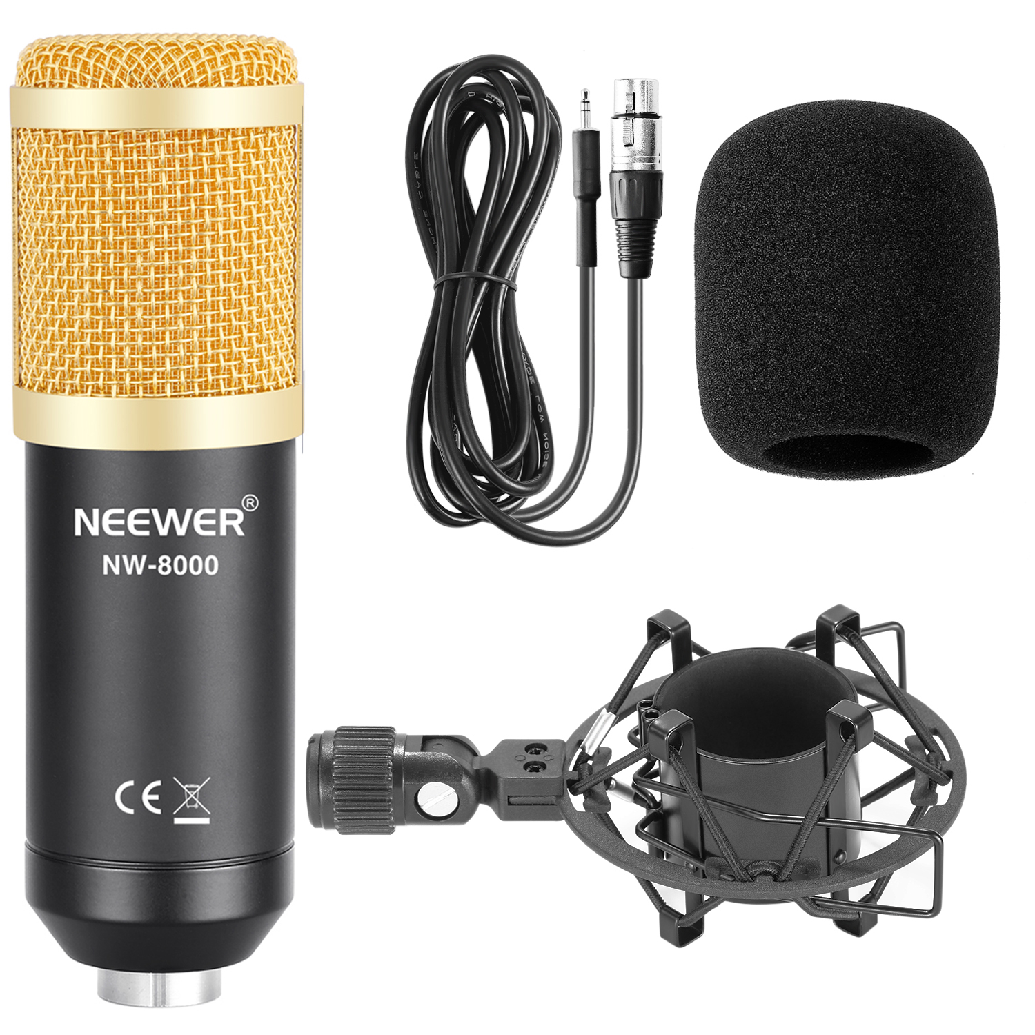 Neewer Nw Pro Studio Condenser Microphone Stand Shock Mount Pop Filter Kit Ebay