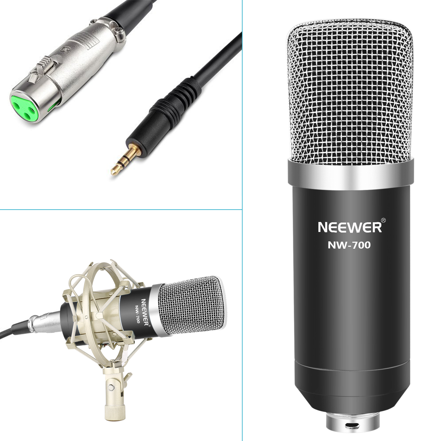 Neewer Condenser Microphone Kit with Arm Stand Shock Mount and Pop