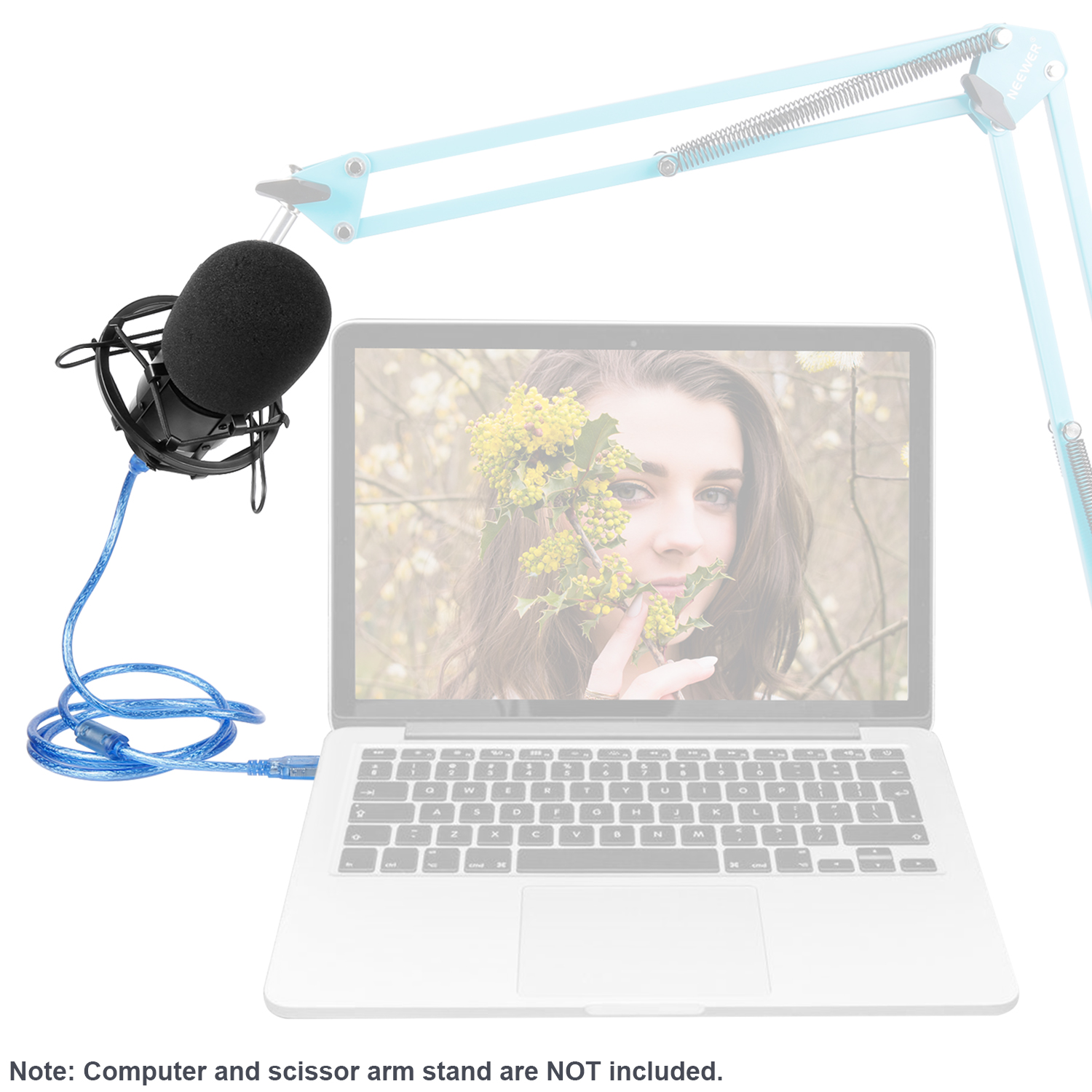 Neewer Black NW7000 USB Condenser Microphone with Shock Mount Kit for