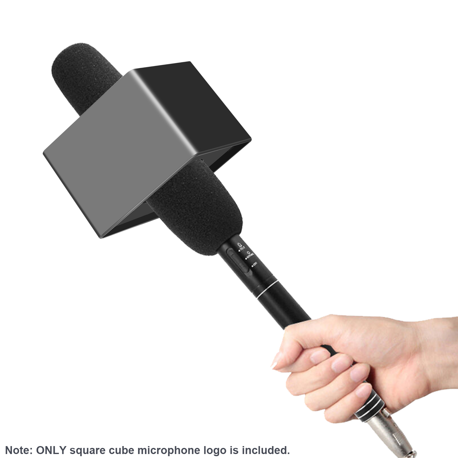 Neewer Square Cube Shaped Interview Mic Microphone Flag Station Logo eBay