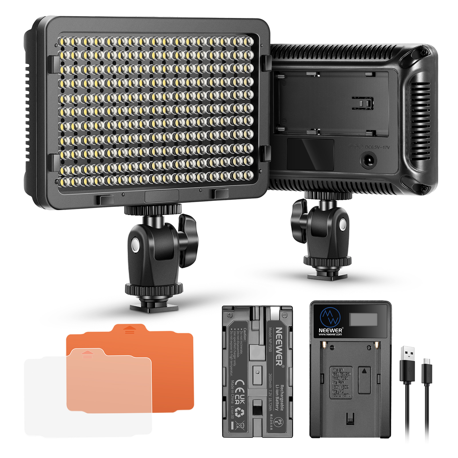 5600K Dörr Slim LED Videolicht SVL-180 mit Akku und Powerbank-Funktion 3200